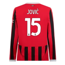 AC Milan Jović 15 Thuisshirt 2024-2025 L/S Voetbaltenue