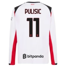 AC Milan Pulisic 11 Uitshirt 2025-2026 L/S Voetbaltenue AC Milan Pulisic 11 Uitshirt 2025-2026 L/S Voetbaltenue