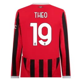 AC Milan Theo 19 Thuisshirt 2024-2025 L/S Voetbaltenue AC Milan Theo 19 Thuisshirt 2024-2025 L/S Voetbaltenue
