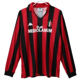 AC Milan Thuisshirt Retro 1988-1989 L/S Voetbaltenue
