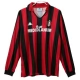 AC Milan Thuisshirt Retro 1988-1989 L/S Voetbaltenue