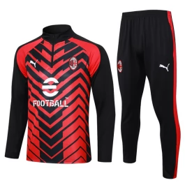 AC Milan Trainingspakken 2023-24 - 1-4 Zip Zwart Rood