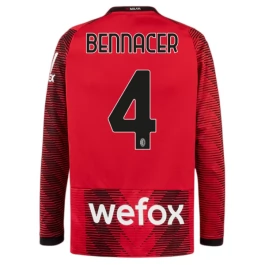 AC Milan Voetbaltenue Bennacer 4 2023-2024 Thuisshirt - L/S