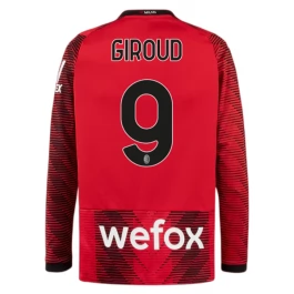 AC Milan Voetbaltenue Giroud 9 2023-2024 Thuisshirt - L/S