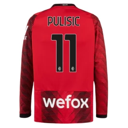 AC Milan Voetbaltenue Pulisic 11 2023-2024 Thuisshirt - L/S