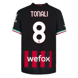 AC Milan Voetbaltenue Tonali 8 2022-2023 Thuisshirt