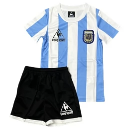 Argentinië Thuisshirt Kids Retro 1986 Voetbaltenue
