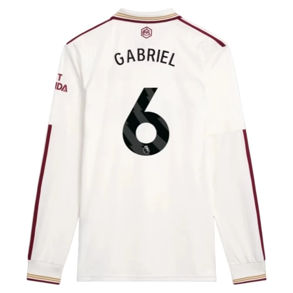 Arsenal Gabriel 6 Third Shirt 2025-2026 L/S Voetbaltenue Arsenal Gabriel 6 Third Shirt 2025-2026 L/S Voetbaltenue