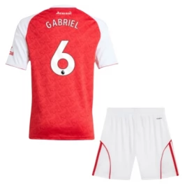 Arsenal Gabriel 6 Thuisshirt Kids 2025-2026 Voetbaltenue