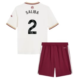Arsenal Saliba 2 Third Shirt Kids 2025-2026 Voetbaltenue