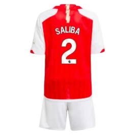 Arsenal Saliba 2 Thuisshirt Kids 2023-2024 Voetbaltenue