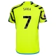 Arsenal Voetbaltenue Saka 7 2023-2024 Uitshirt