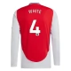 Arsenal White 4 Thuisshirt 2024-2025 L/S Voetbaltenue