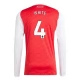 Arsenal White 4 Thuisshirt 2025-2026 L/S Voetbaltenue