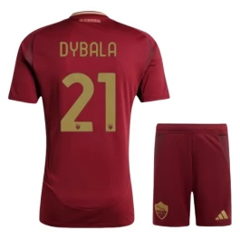 AS Roma Dybala 21 Thuisshirt Kids 2024-2025 Voetbaltenue