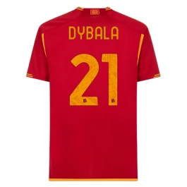 AS Roma Voetbaltenue Dybala 21 2023-2024 Thuisshirt