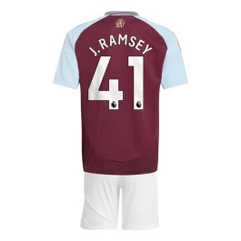 Aston Villa J.Ramsey 41 Thuisshirt Kids 2024-2025 Voetbaltenue