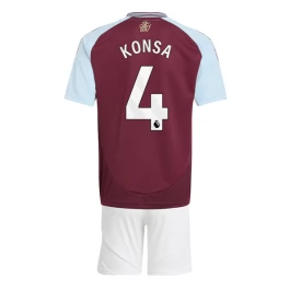 Aston Villa Konsa 4 Thuisshirt Kids 2024-2025 Voetbaltenue