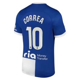 Atlético Madrid Voetbaltenue Correa 10 2023-2024 Uitshirt