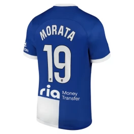 Atlético Madrid Voetbaltenue Morata 19 2023-2024 Uitshirt