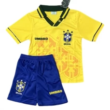 Brazilië Thuisshirt Kids Retro 1994 Voetbaltenue Brazilië Thuisshirt Kids Retro 1994 Voetbaltenue