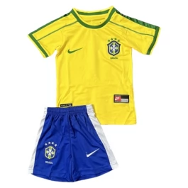 Brazilië Thuisshirt Kids Retro 1998 Voetbaltenue