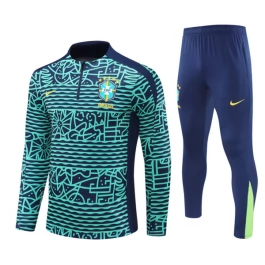 Brazilië Trainingspakken 2024-25 - 1-4 Zip Blauw