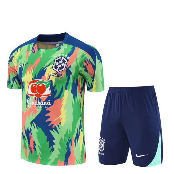 Brazilië Trainingsshirtpak 2025-26 - Shorts Groen Brazilië Trainingsshirtpak 2025-26 - Shorts Groen