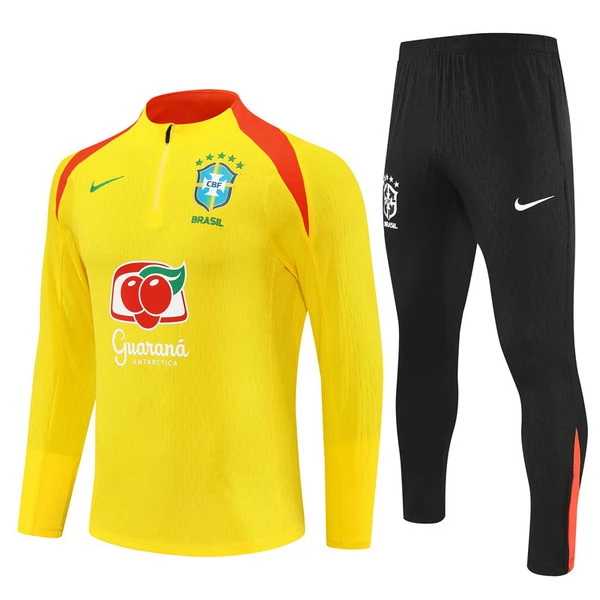 Brazilië Trainingssweaterpak 2025-26 - 1-4 Zip Geel Brazilië Trainingssweaterpak 2025-26 - 1-4 Zip Geel