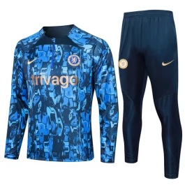 Chelsea Trainingspakken 2023-24 - 1-4 Zip Blauw Camouflage