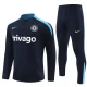 Chelsea Trainingspakken 2024-25 - 1-4 Zip Zwart Blauw