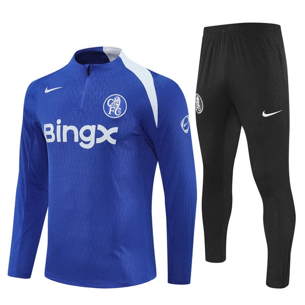 Chelsea Trainingssweaterpak 2025-26 - 1-4 Zip Blauw Chelsea Trainingssweaterpak 2025-26 - 1-4 Zip Blauw