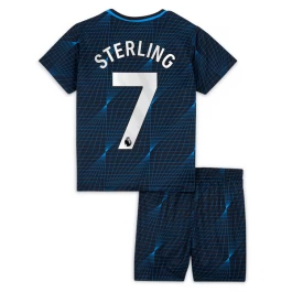 Chelsea Voetbaltenue Sterling 7 2023-2024 Uitshirt Kids