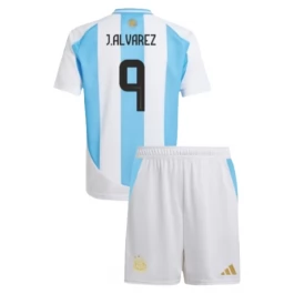 Copa América 2024 Argentinië J.Alvarez 9 Thuisshirt Kids Voetbaltenue