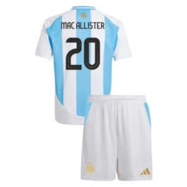 Copa América 2024 Argentinië Mac Allister 20 Thuisshirt Kids Voetbaltenue
