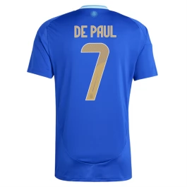 Copa América 2024 Argentinië Voetbaltenue De Paul 7 Uitshirt