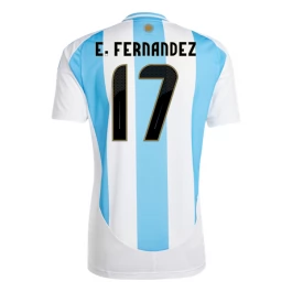 Copa América 2024 Argentinië Voetbaltenue E.Fernandez 17 Thuisshirt