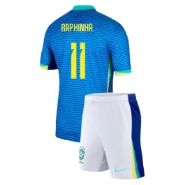 Copa América 2024 Brazilië Raphinha 11 Uitshirt Kids Voetbaltenue