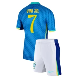 Copa América 2024 Brazilië Vini Jr. 7 Uitshirt Kids Voetbaltenue