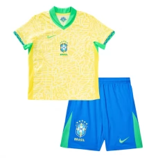 Copa América 2024 Brazilië Voetbaltenue Thuisshirt Kids