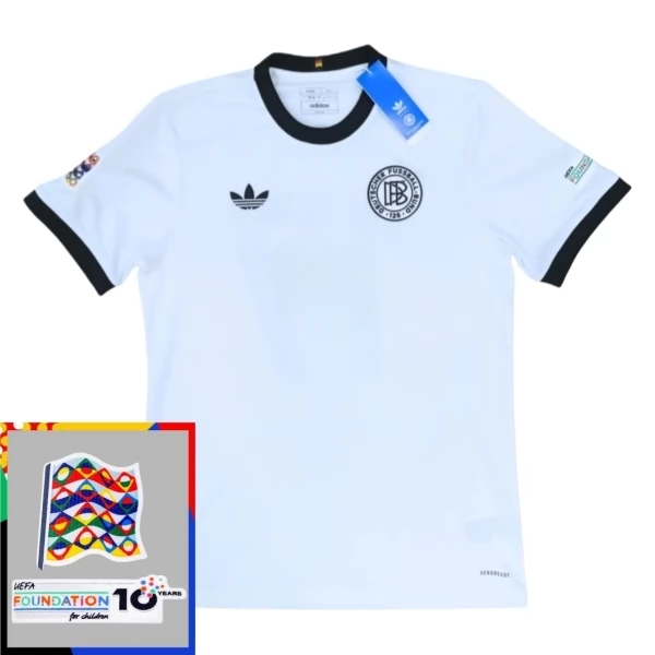 Duitsland Thuisshirt 125th Anniversary UEFA Nations League Patch 2025 Voetbaltenue Duitsland Thuisshirt 125th Anniversary UEFA Nations League Patch 2025 Voetbaltenue
