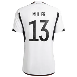 Duitsland Voetbaltenue Müller 13 2022 Thuisshirt