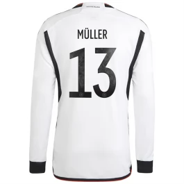 Duitsland Voetbaltenue Müller 13 2022 Thuisshirt - L/S