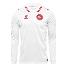 EK 2024 Denemarken Uitshirt L/S Voetbaltenue