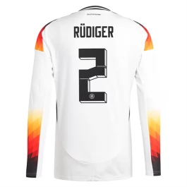 EK 2024 Duitsland Voetbaltenue Rüdiger 2 Thuisshirt L/S
