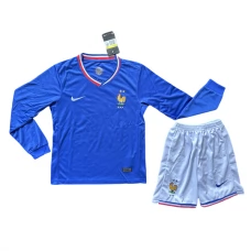 EK 2024 Frankrijk Thuisshirt Kids L/S Voetbaltenue