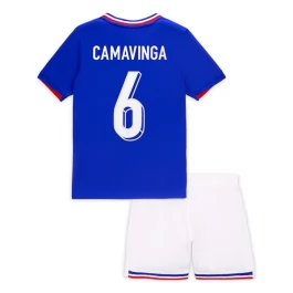 EK 2024 Frankrijk Voetbaltenue Camavinga 6 Thuisshirt Kids