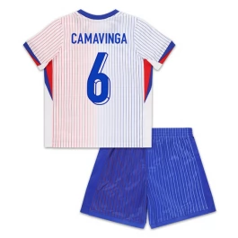 EK 2024 Frankrijk Voetbaltenue Camavinga 6 Uitshirt Kids