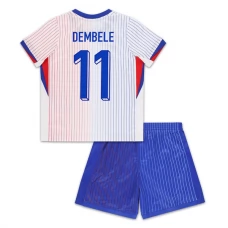 EK 2024 Frankrijk Voetbaltenue Dembele 11 Uitshirt Kids