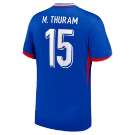 EK 2024 Frankrijk Voetbaltenue M.Thuram 15 Thuisshirt